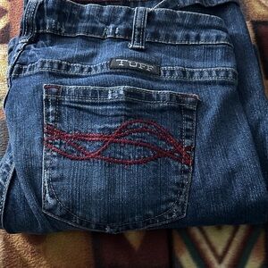 Cowgirl Tuff Blue Jeans with Red Stitching